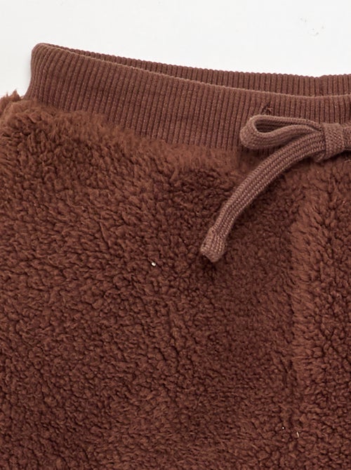 Pantalón de tejido efecto borreguito - Kiabi