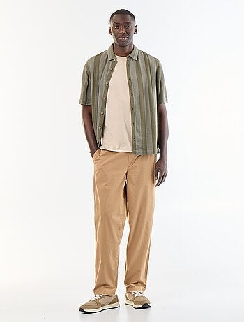 Pantalón de tejido efecto piel de melocotón