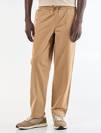 Pantalón de tejido efecto piel de melocotón
