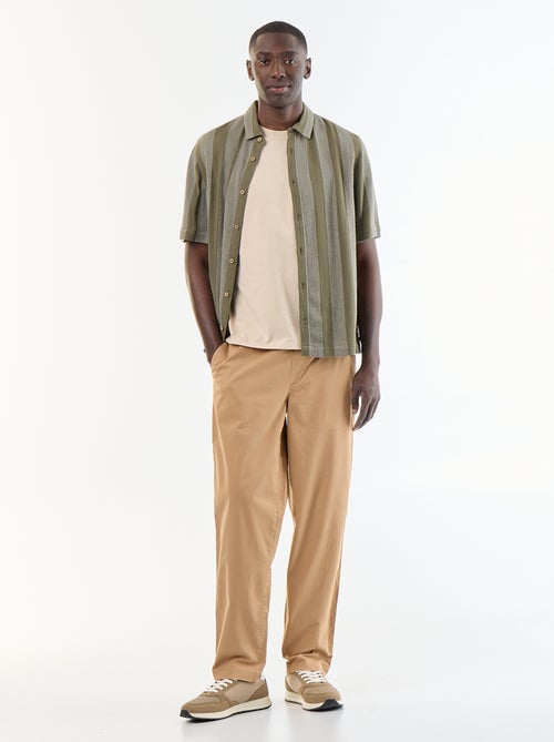 Pantalón de tejido efecto piel de melocotón - Kiabi