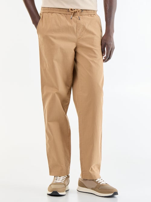 Pantalón de tejido efecto piel de melocotón - Kiabi