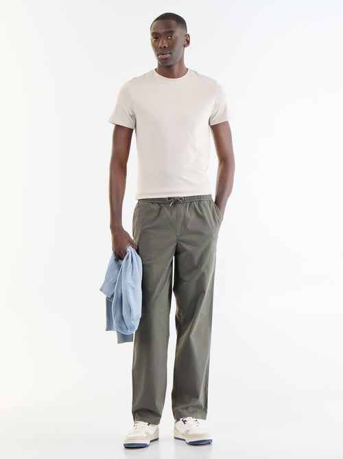 Pantalón de tejido efecto piel de melocotón - Kiabi