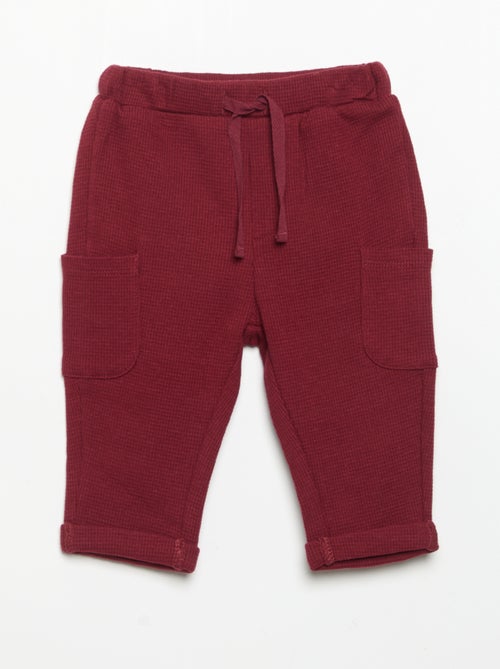 Pantalón de tejido gofrado con bolsillos laterales - Kiabi