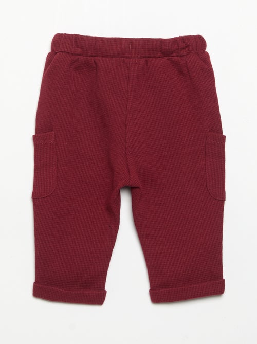 Pantalón de tejido gofrado con bolsillos laterales - Kiabi