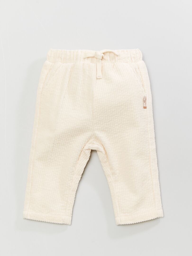 Pantalón de terciopelo con corte recto - BLANCO - Kiabi - 22.00€