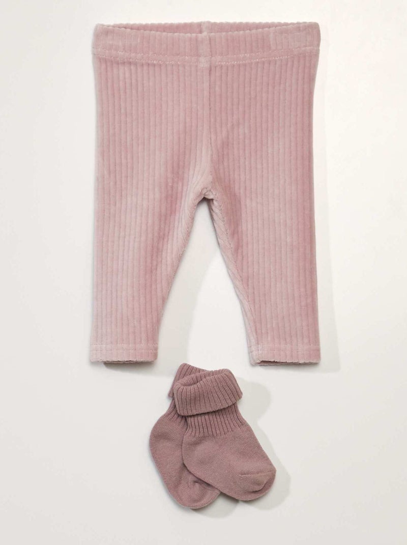 Pantalón de terciopelo + calcetines PURPURA - Kiabi