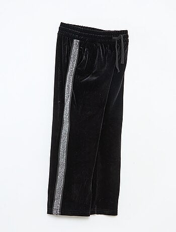 Pantalón de terciopelo con bandas de lentejuelas