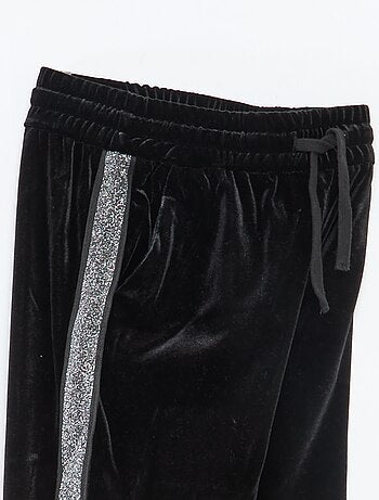 Pantalón de terciopelo con bandas de lentejuelas