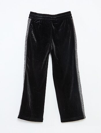 Pantalón de terciopelo con bandas de lentejuelas