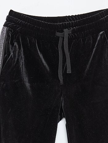 Pantalón de terciopelo con bandas de lentejuelas