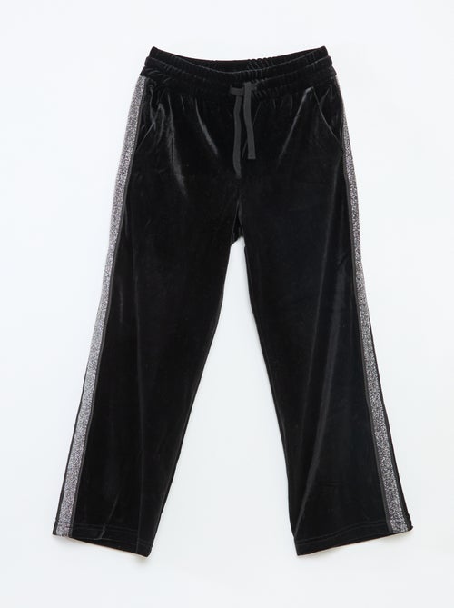 Pantalón de terciopelo con bandas de lentejuelas - Kiabi