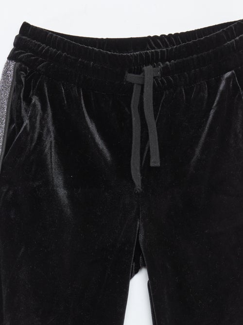 Pantalón de terciopelo con bandas de lentejuelas - Kiabi