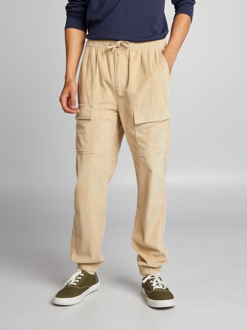 Pantalón de terciopelo con bolsillos BEIGE - Kiabi
