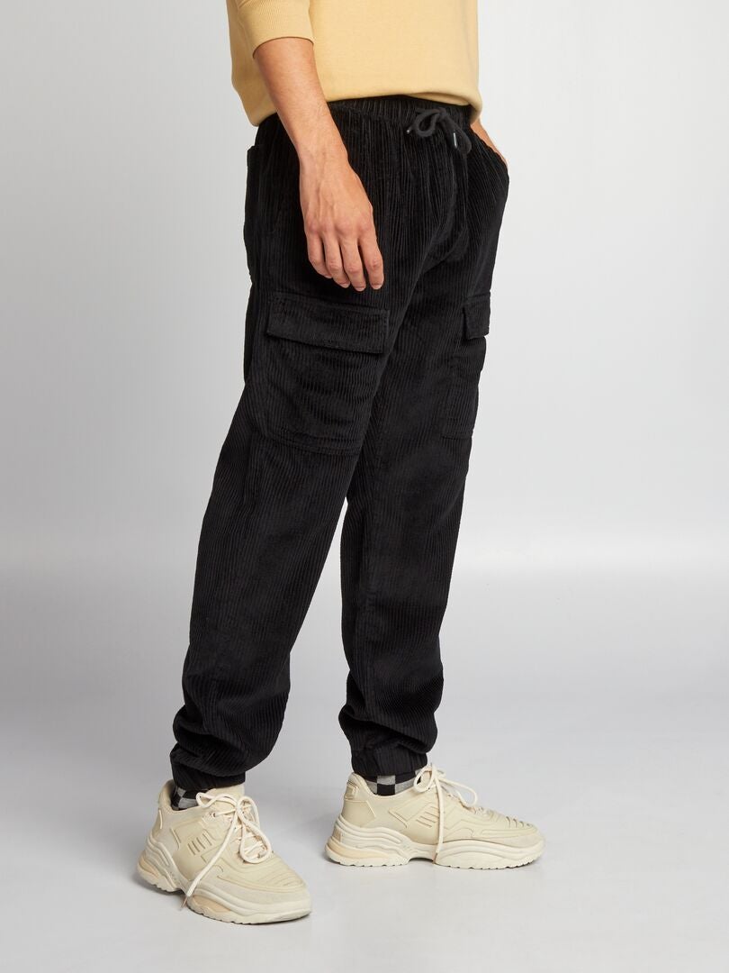 Pantalón de terciopelo con bolsillos negro - Kiabi