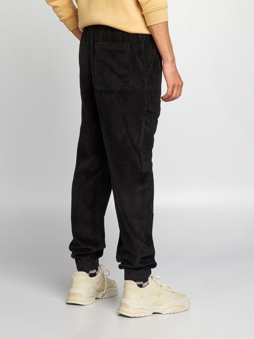 Pantalón de terciopelo con bolsillos negro - Kiabi