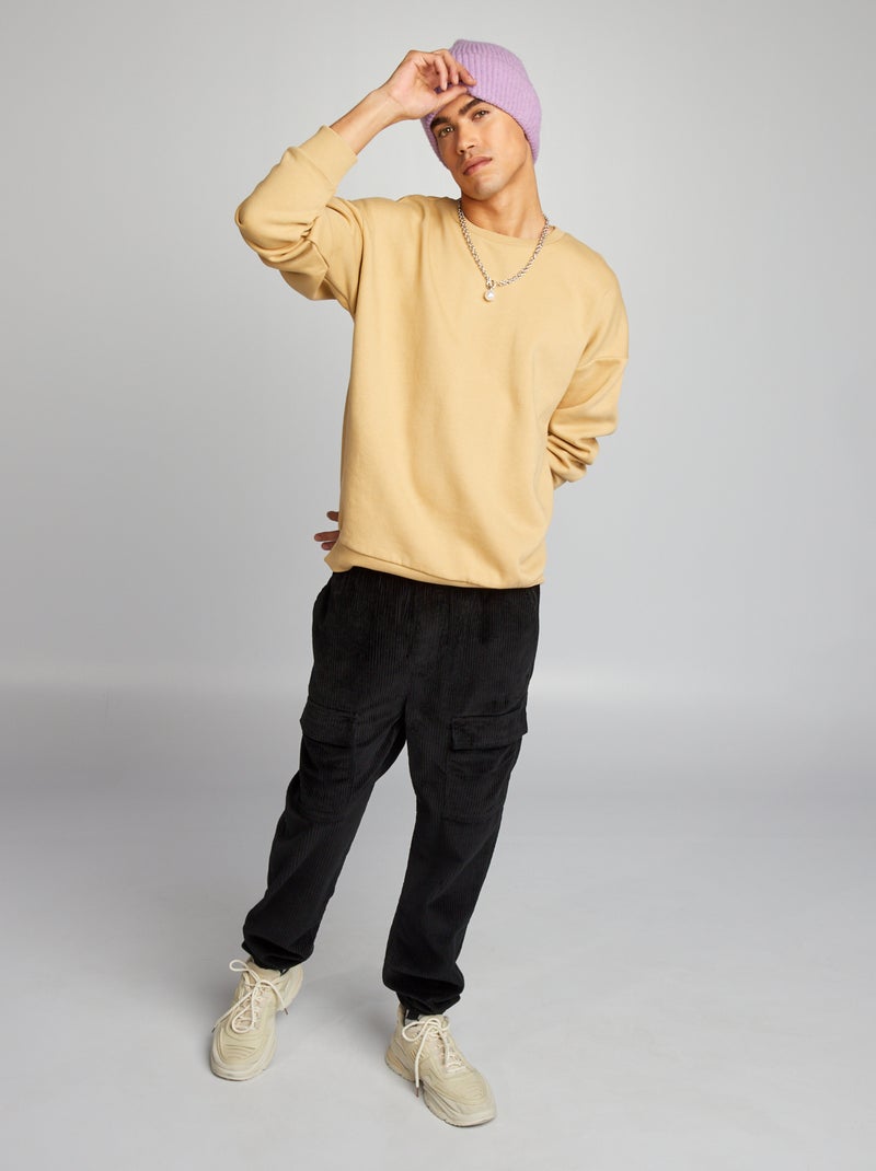 Pantalón de terciopelo con bolsillos negro - Kiabi