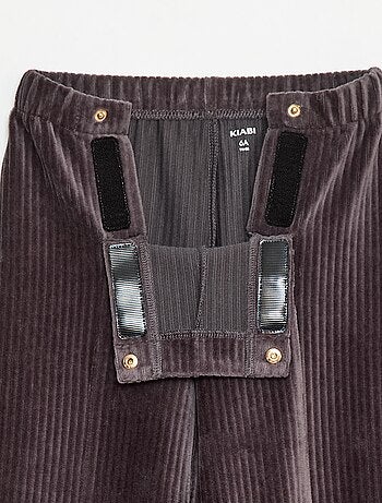 Pantalón de terciopelo con doble abertura de botones a presión - colección fácil de poner