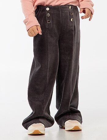 Pantalón de terciopelo con doble abertura de botones a presión - colección fácil de poner