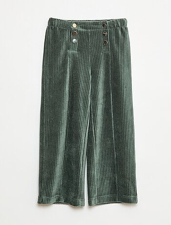 Pantalón de terciopelo con doble abertura de botones a presión - colección fácil de poner