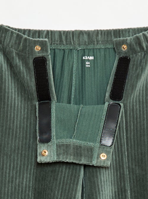 Pantalón de terciopelo con doble abertura de botones a presión - colección fácil de poner - Kiabi