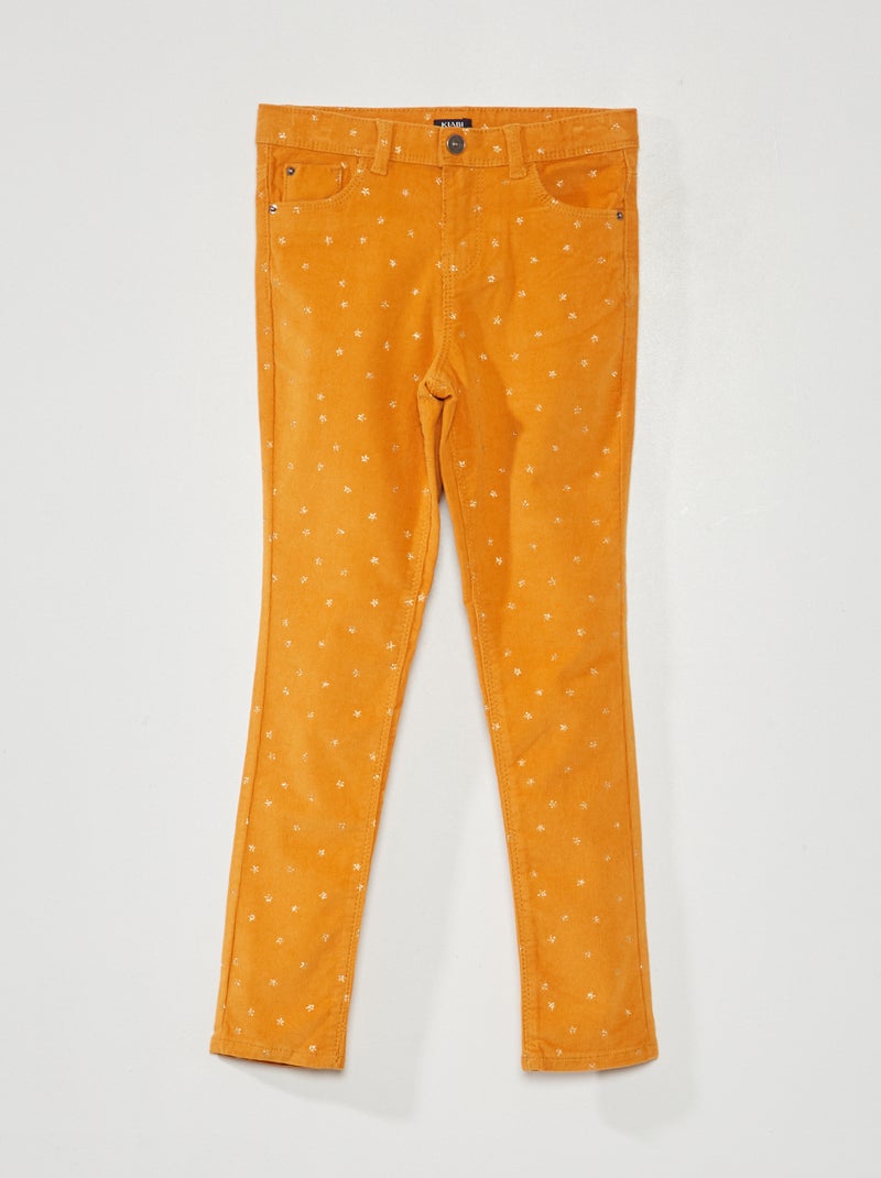 Pantalón de terciopelo con estrellas AMARILLO - Kiabi