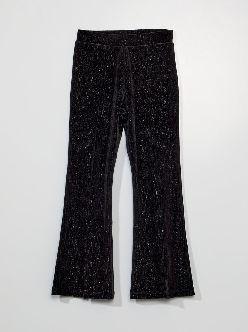 Pantalón de terciopelo con hilos brillantes negro - Kiabi