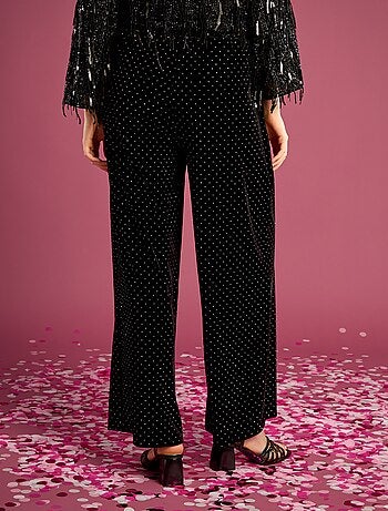 Pantalón de terciopelo con strass