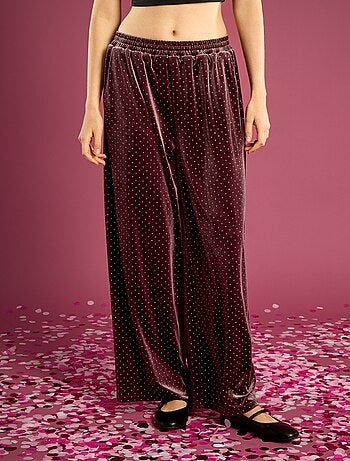 Pantalón de terciopelo con strass