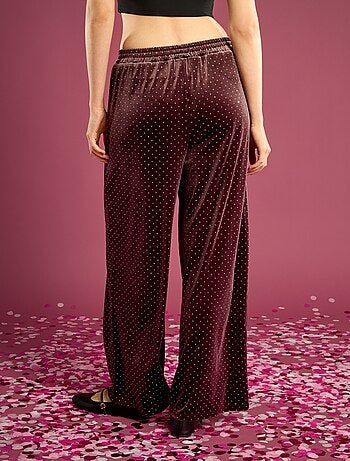 Pantalón de terciopelo con strass