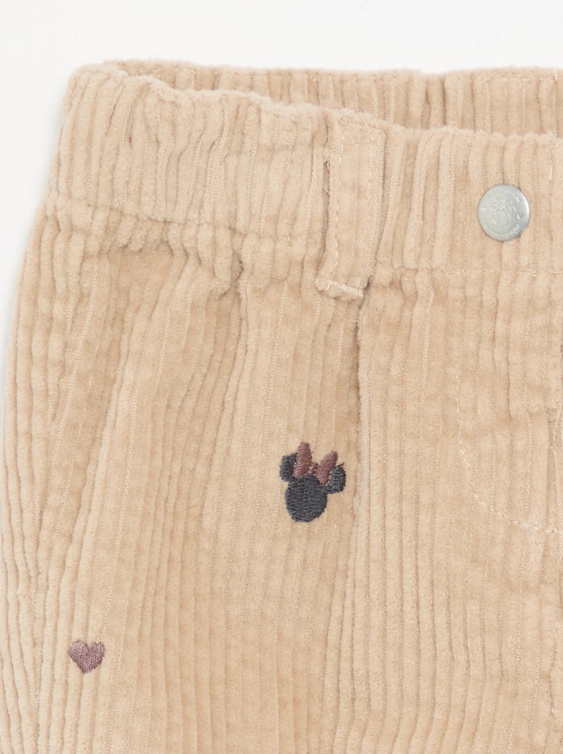 Pantalón de terciopelo 'Disney' 'Minnie' Beige - Kiabi