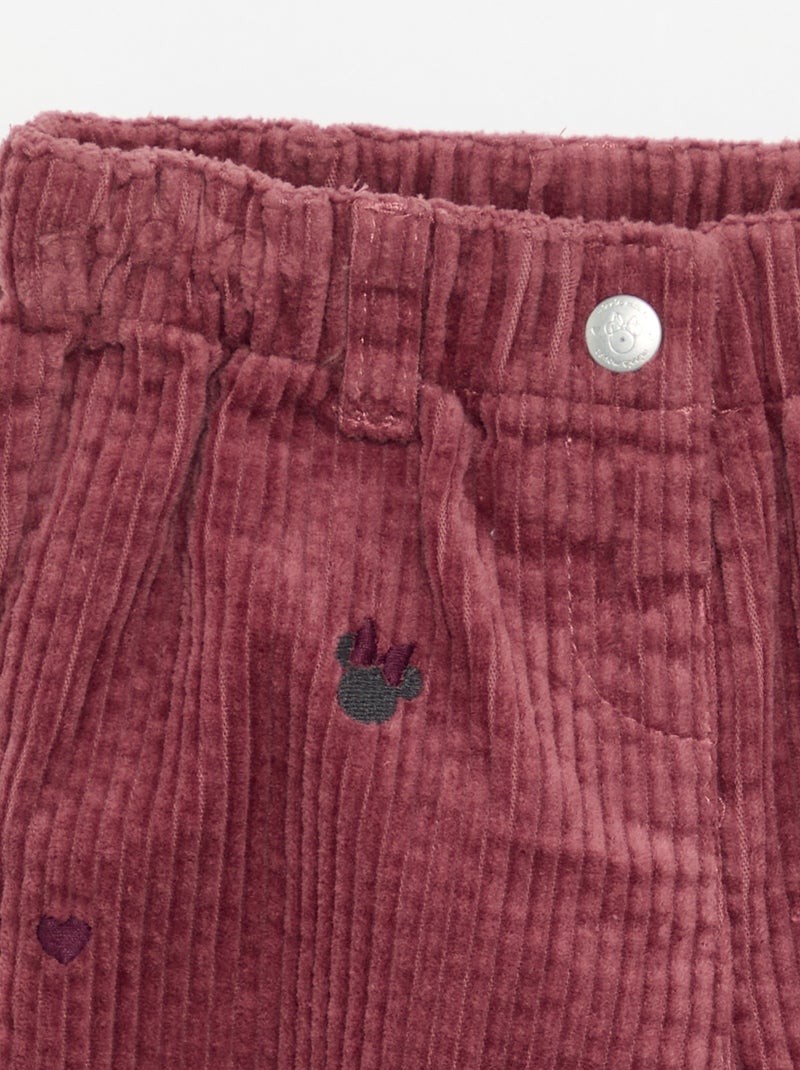 Pantalón de terciopelo 'Disney' 'Minnie' Rosa - Kiabi