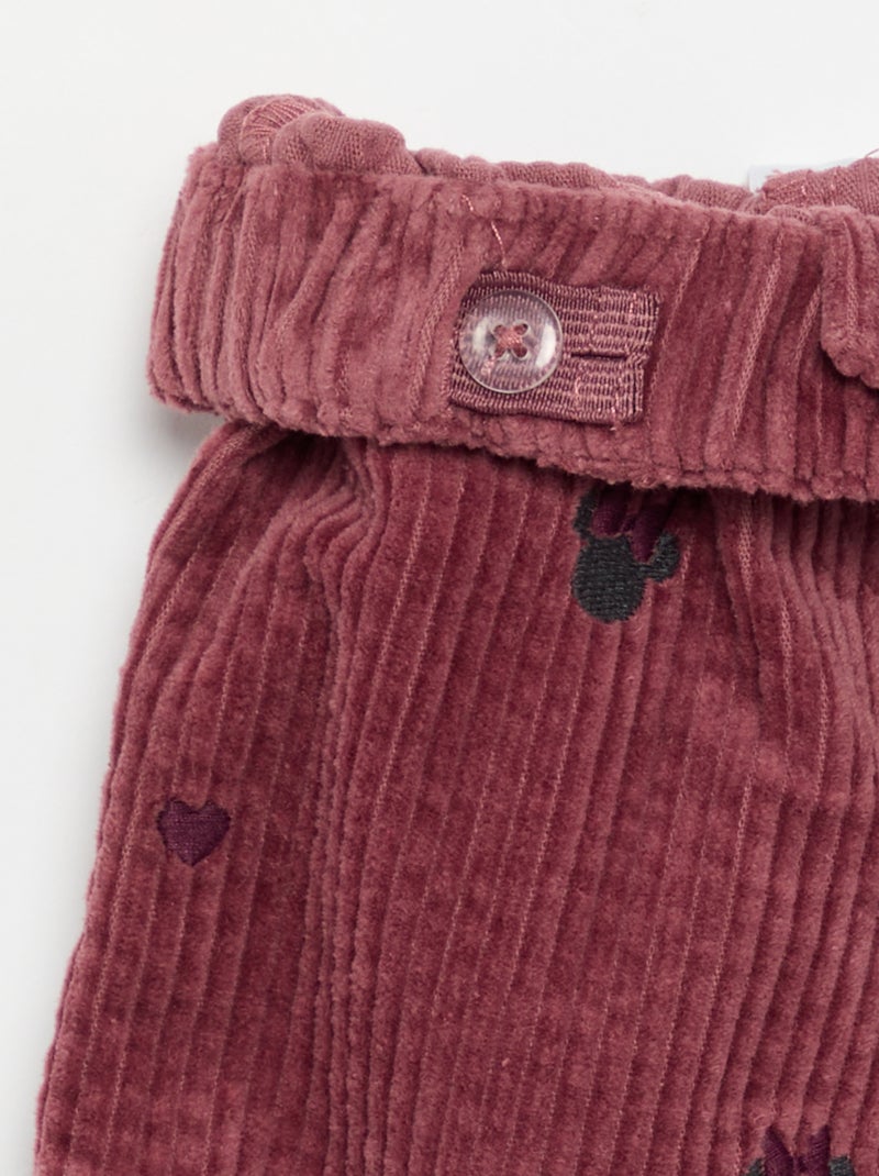 Pantalón de terciopelo 'Disney' 'Minnie' Rosa - Kiabi