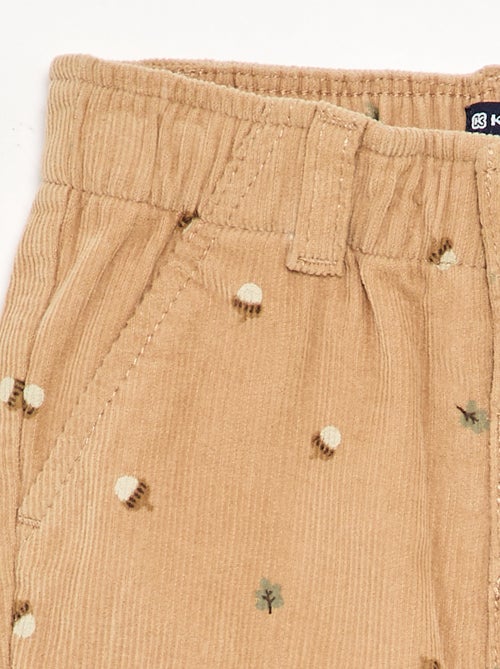 Pantalón de terciopelo estampado - Kiabi