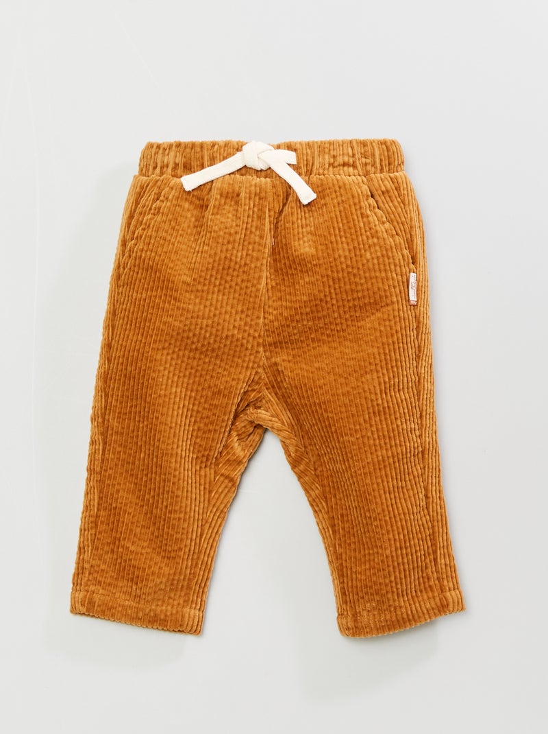 Pantalón de terciopelo MARRON - Kiabi