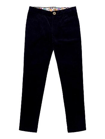 Pantalón de Terciopelo Negro para Niña | Ajuste Slim Stretch | MORGAN