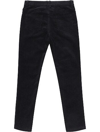 Pantalón de Terciopelo Negro para Niña | Ajuste Slim Stretch | MORGAN