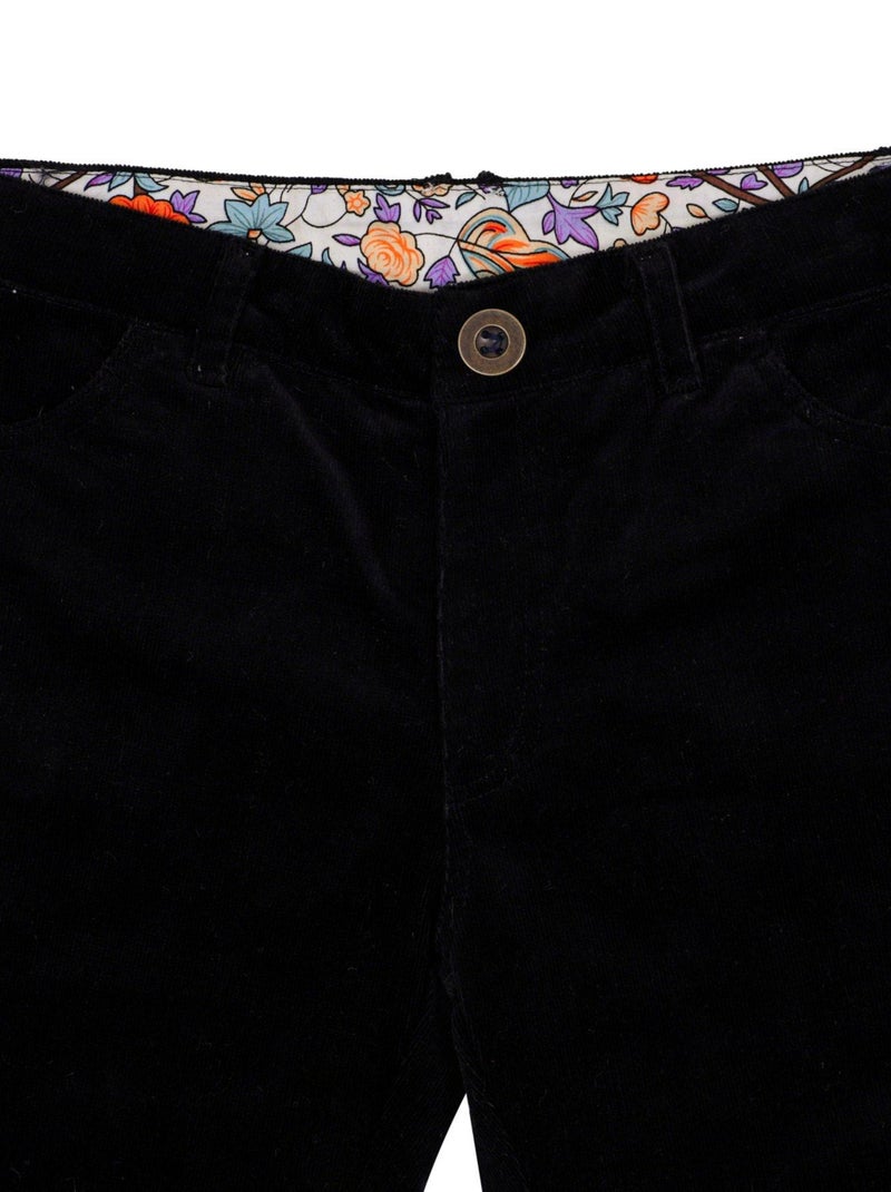 Pantalón de Terciopelo Negro para Niña | Ajuste Slim Stretch | MORGAN Negro - Kiabi