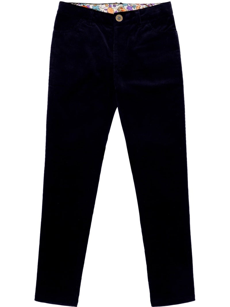 Pantalón de Terciopelo Negro para Niña | Ajuste Slim Stretch | MORGAN Negro - Kiabi