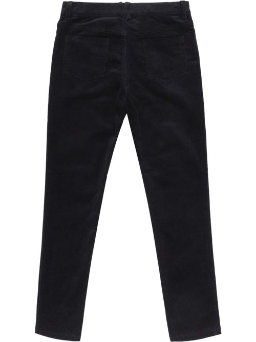 Pantalón de Terciopelo Negro para Niña | Ajuste Slim Stretch | MORGAN - Kiabi