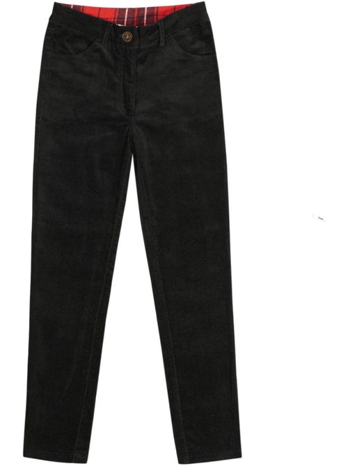Pantalón de Terciopelo Negro para Niña | Slim Fit Stretch | MORGAN - Kiabi