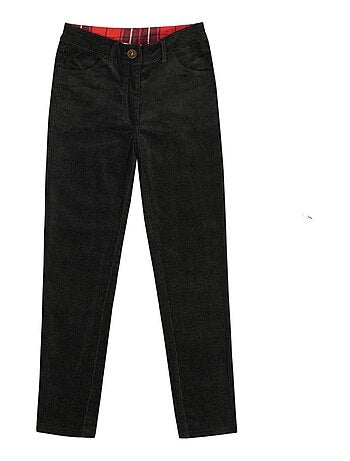 Pantalón de Terciopelo Negro para Niña | Slim Fit Stretch | MORGAN