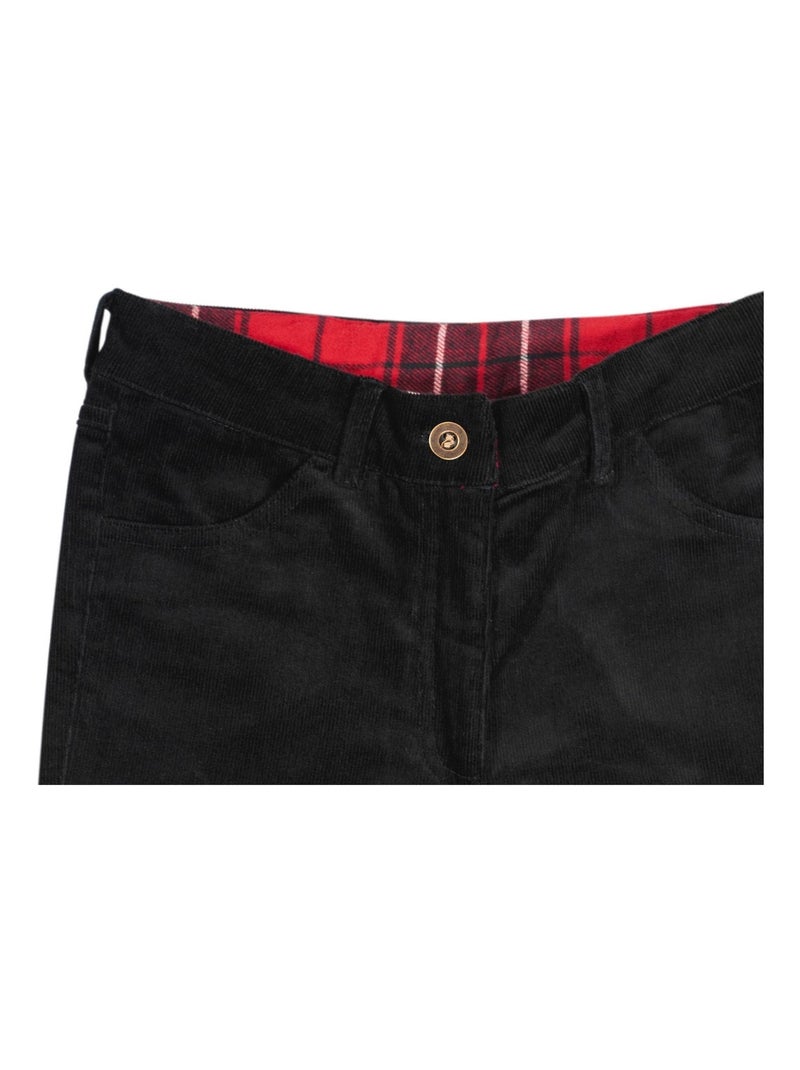 Pantalón de Terciopelo Negro para Niña | Slim Fit Stretch | MORGAN Gris negro - Kiabi