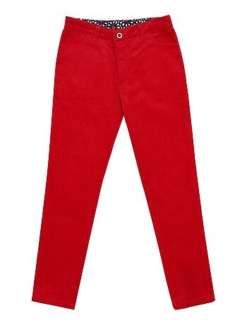 Pantalón de Terciopelo Rojo para Niña | Slim Fit Stretch | MORGAN