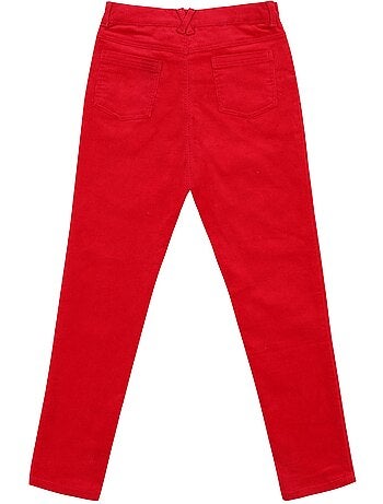 Pantalón de Terciopelo Rojo para Niña | Slim Fit Stretch | MORGAN