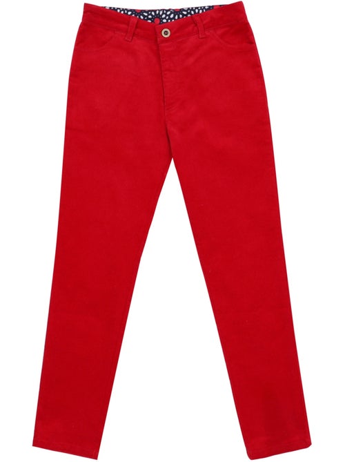Pantalón de Terciopelo Rojo para Niña | Slim Fit Stretch | MORGAN - Kiabi