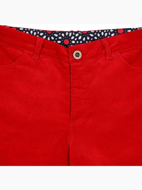 Pantalón de Terciopelo Rojo para Niña | Slim Fit Stretch | MORGAN - Kiabi