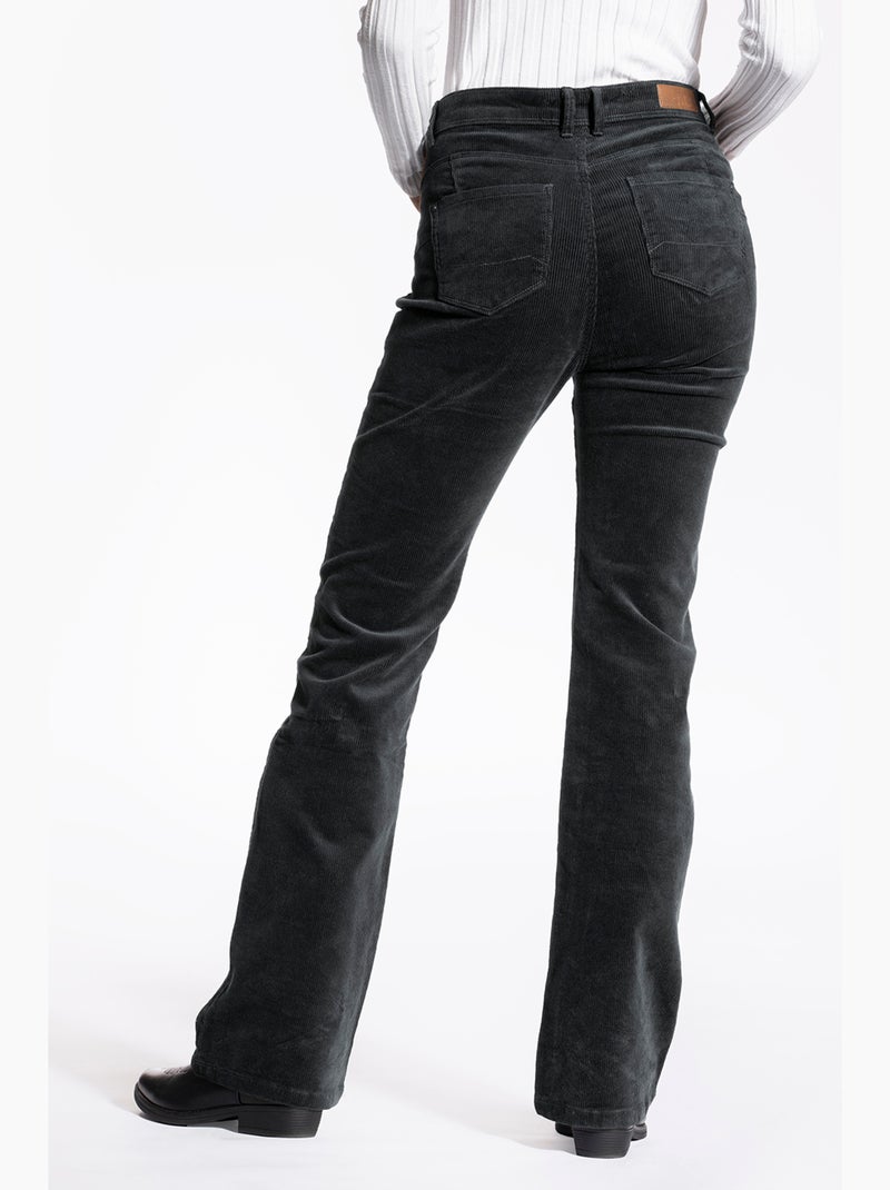 Pantalón de terciopelo stretch corte corte de bota MARLY 'Rica Lewis' Gris - Kiabi