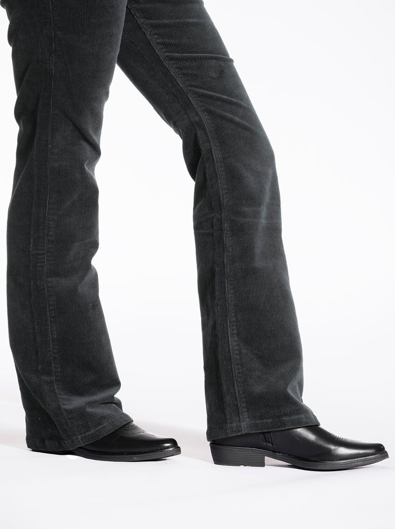 Pantalón de terciopelo stretch corte corte de bota MARLY 'Rica Lewis' Gris - Kiabi
