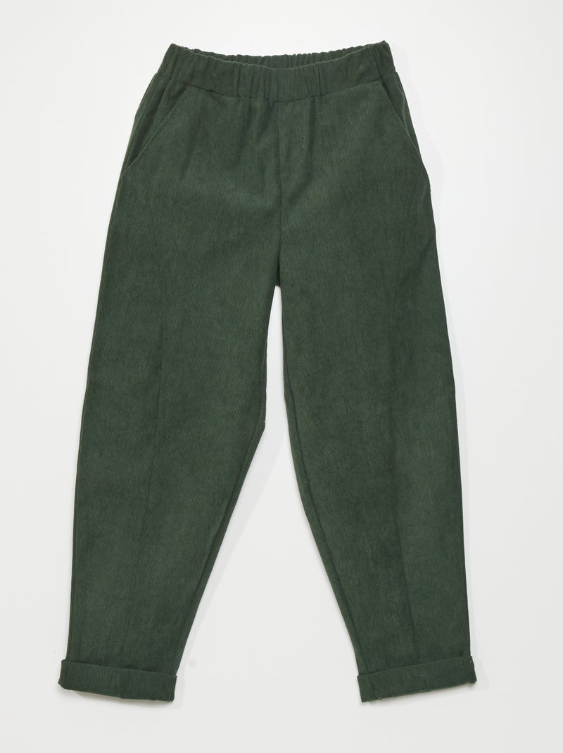 Pantalón de terciopelo VERDE - Kiabi