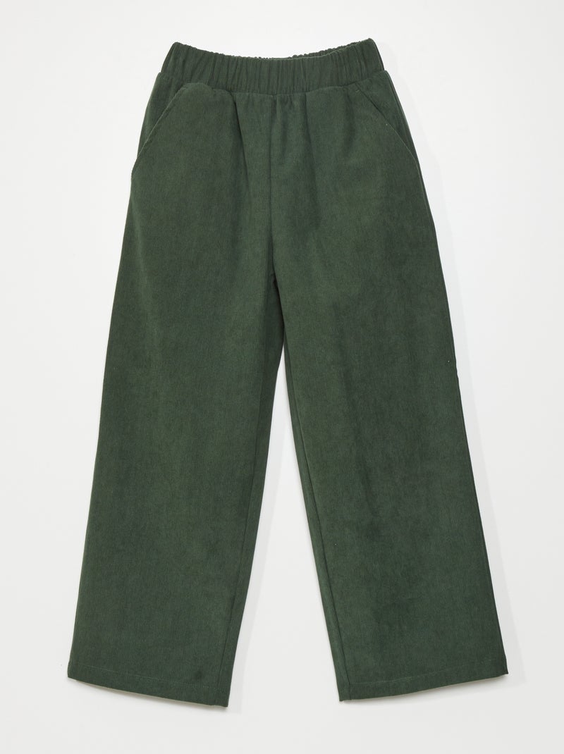 Pantalón de terciopelo VERDE - Kiabi